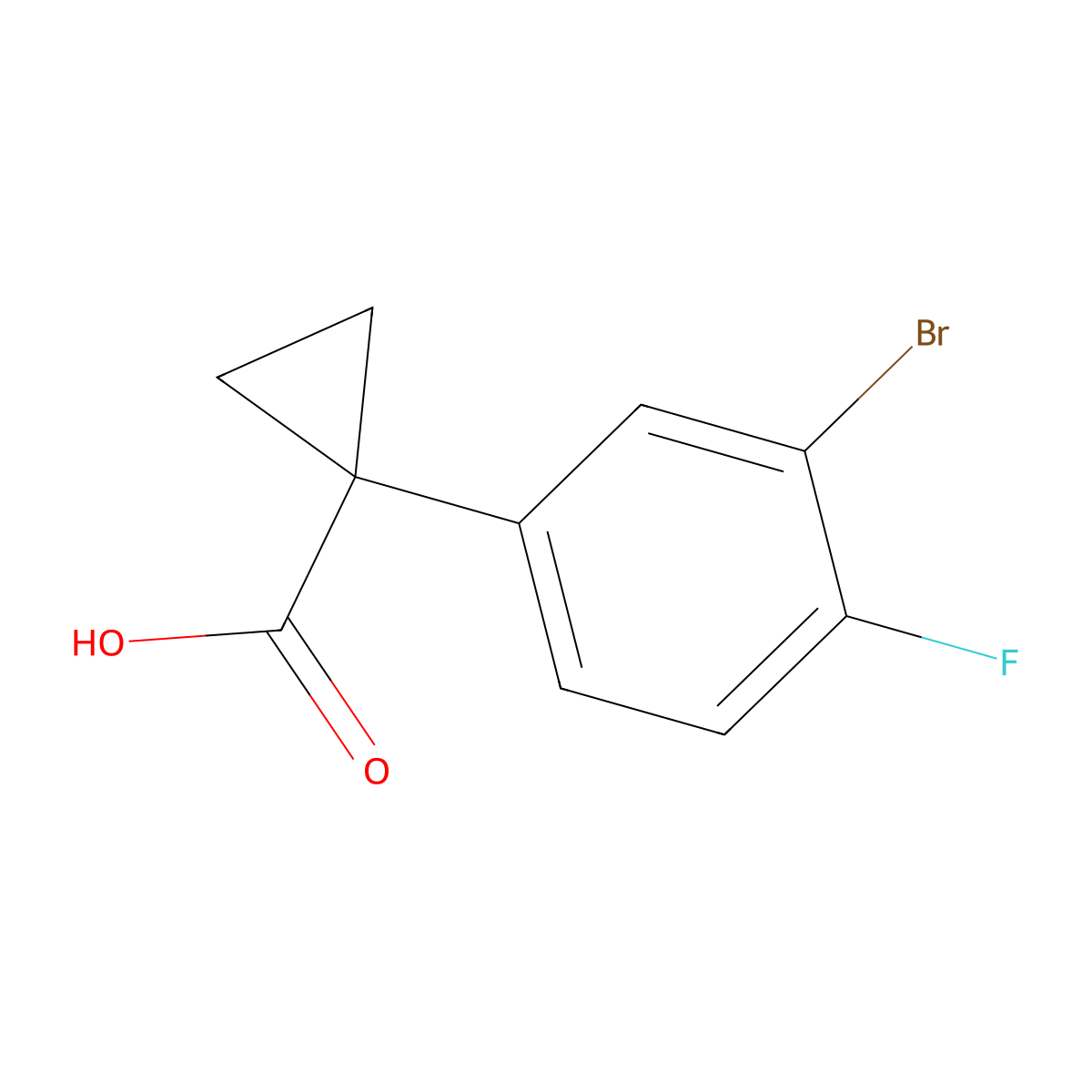 1-(3-Bromo-4-fluorophenyl)cyclopropane-1-carboxylic acid molecular structure, CAS 1314789-80-4