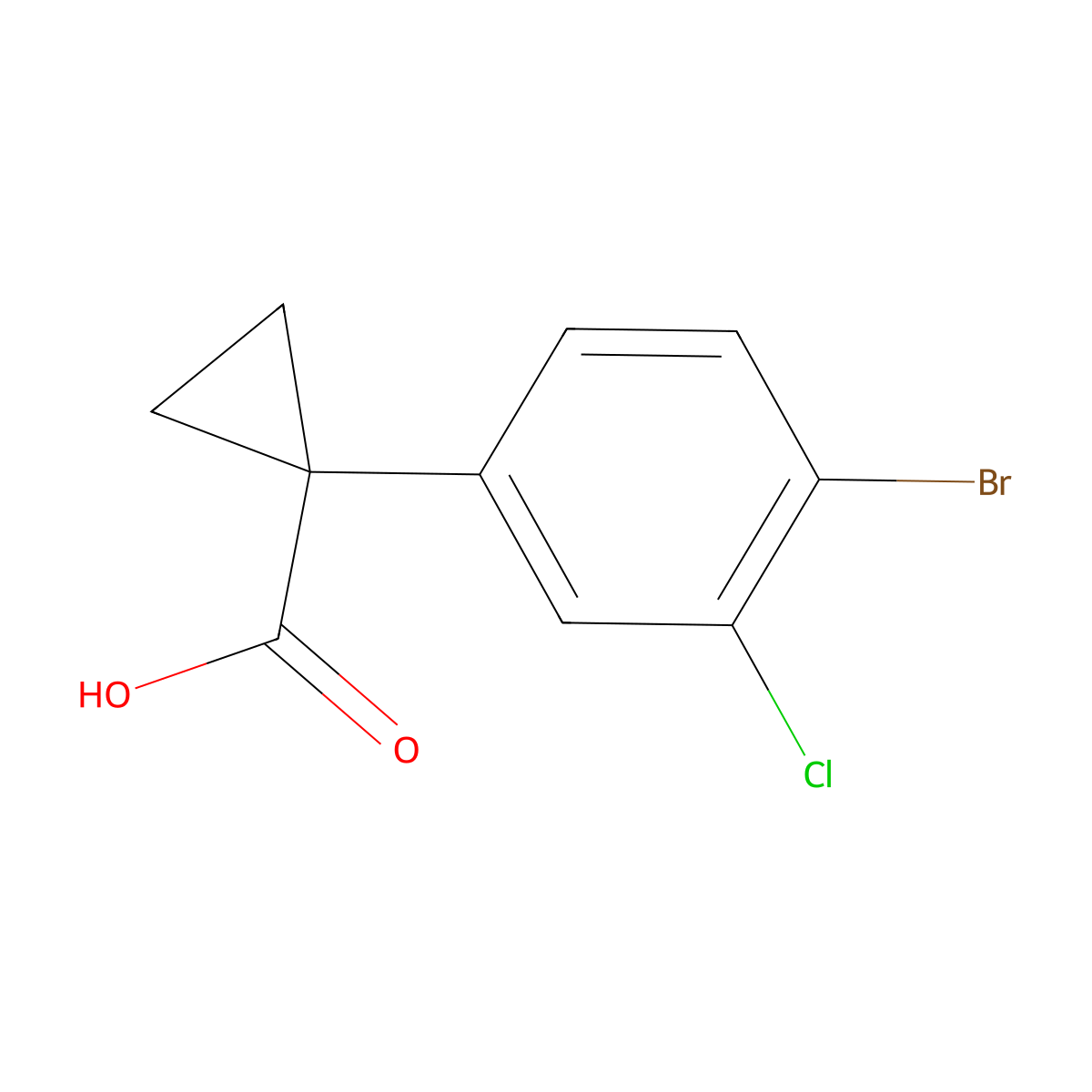 1-(4-Bromo-3-chlorophenyl)cyclopropane-1-carboxylic acid molecular structure, CAS 1314789-82-6