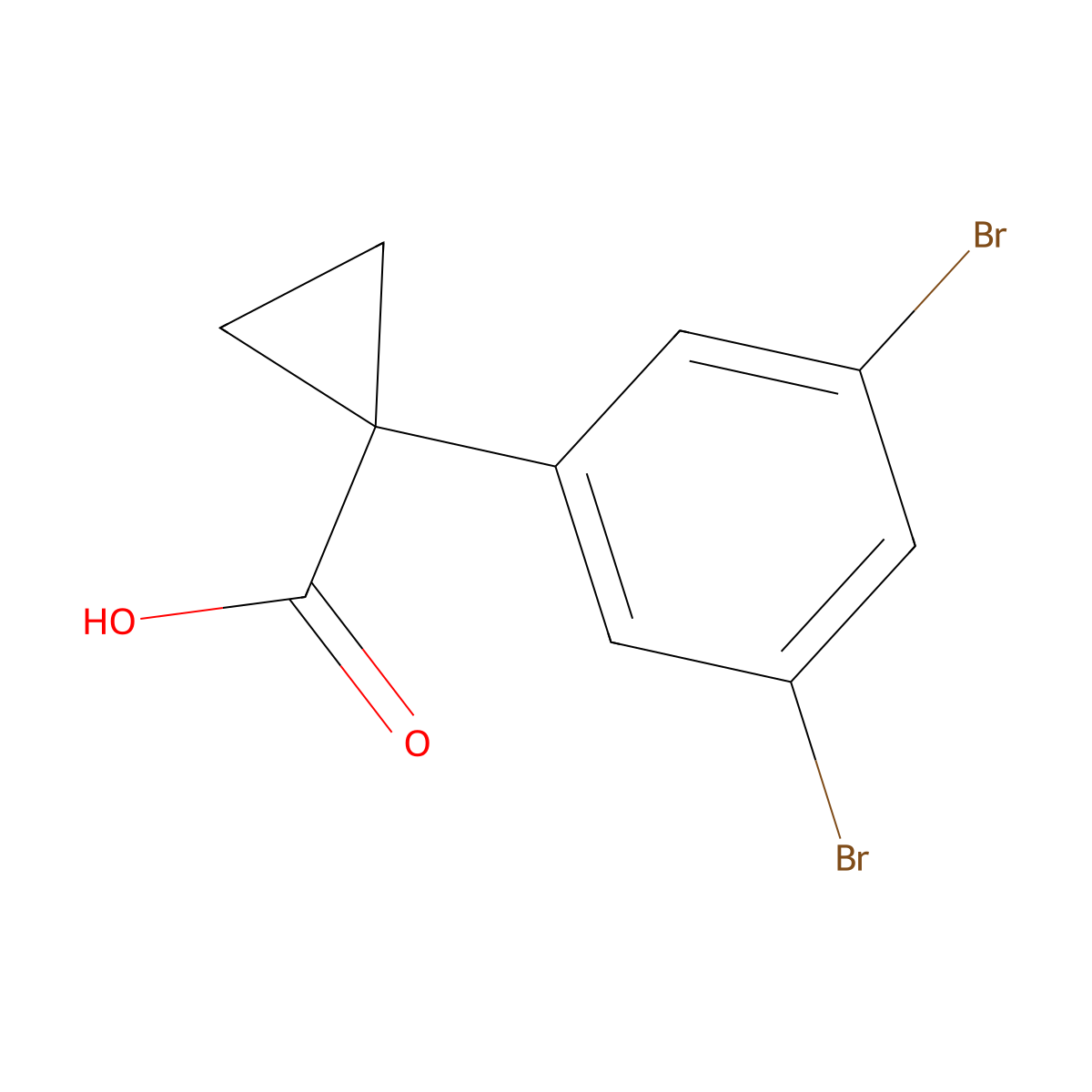 1-(3,5-Dibromophenyl)cyclopropane-1-carboxylic acid molecular structure, CAS 1314790-12-9