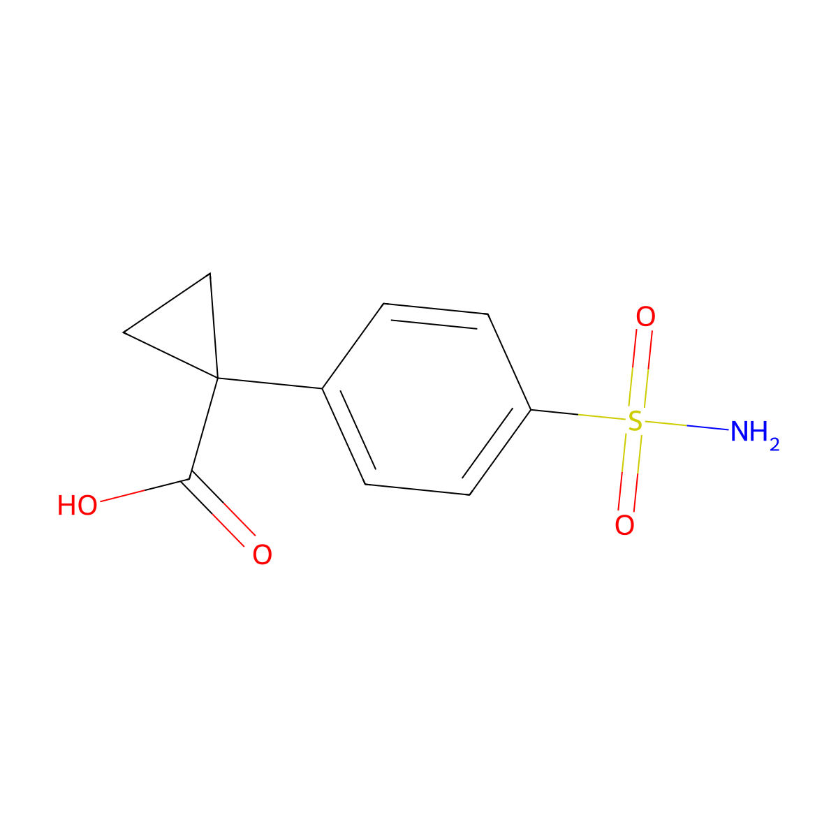 1-(4-Sulfamoylphenyl)cyclopropane-1-carboxylic acid molecular structure, CAS 1314790-49-2