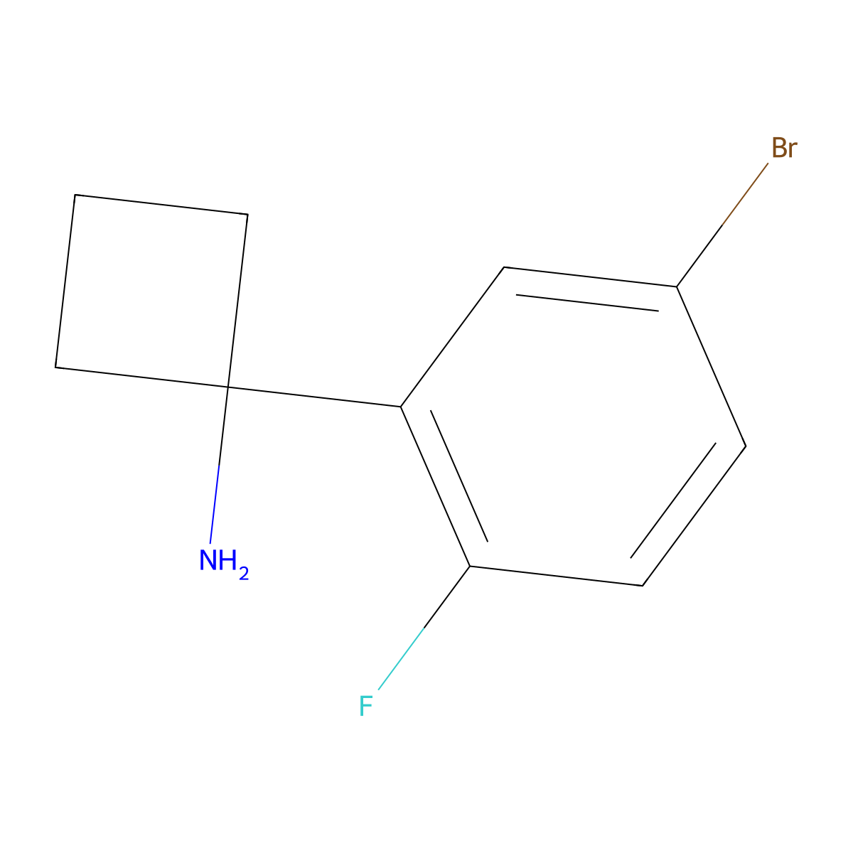 1-(5-Bromo-2-fluorophenyl)cyclobutanamine molecular structure, CAS 1314791-38-2