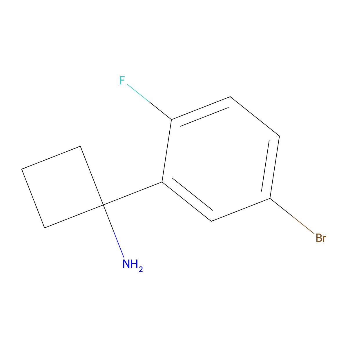 1-(5-Bromo-2-fluorophenyl)cyclobutanamine molecular structure, CAS 1314791-38-2