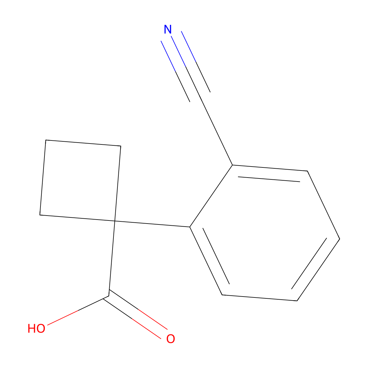 1-(2-Cyanophenyl)cyclobutane-1-carboxylic acid molecular structure, CAS 1314792-68-1