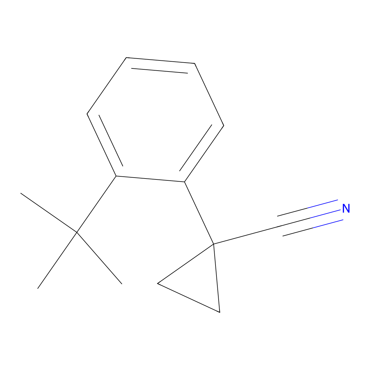 1-(2-Tert-butylphenyl)cyclopropane-1-carbonitrile molecular structure, CAS 1314793-19-5