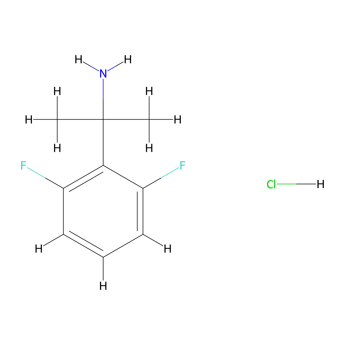 2-(2,6-Difluorophenyl)propan-2-amine hydrochloride molecular structure, CAS 1314793-80-0