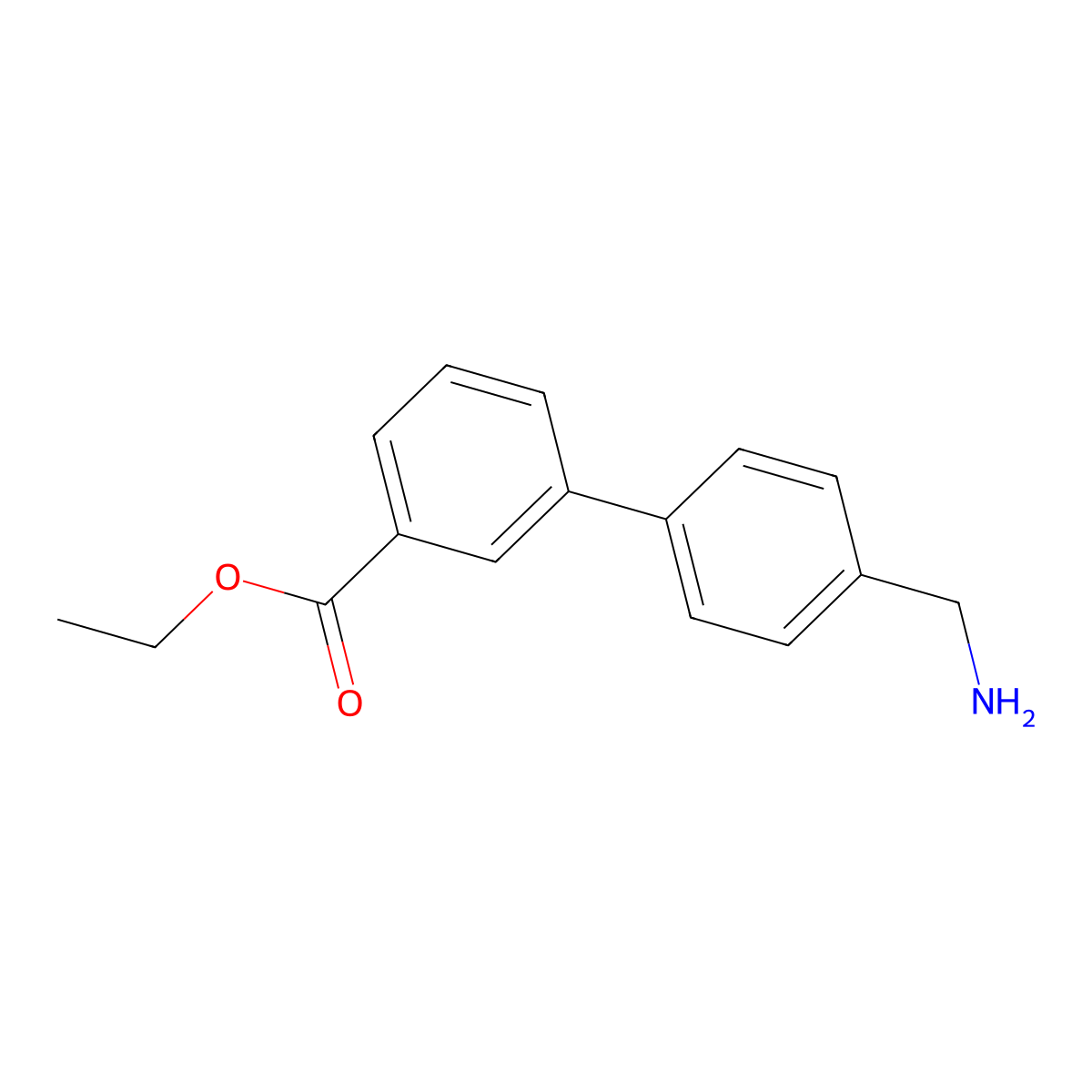 Ethyl 4'-(aminomethyl)-[1,1'-biphenyl]-3-carboxylate molecular structure, CAS 1314795-90-8