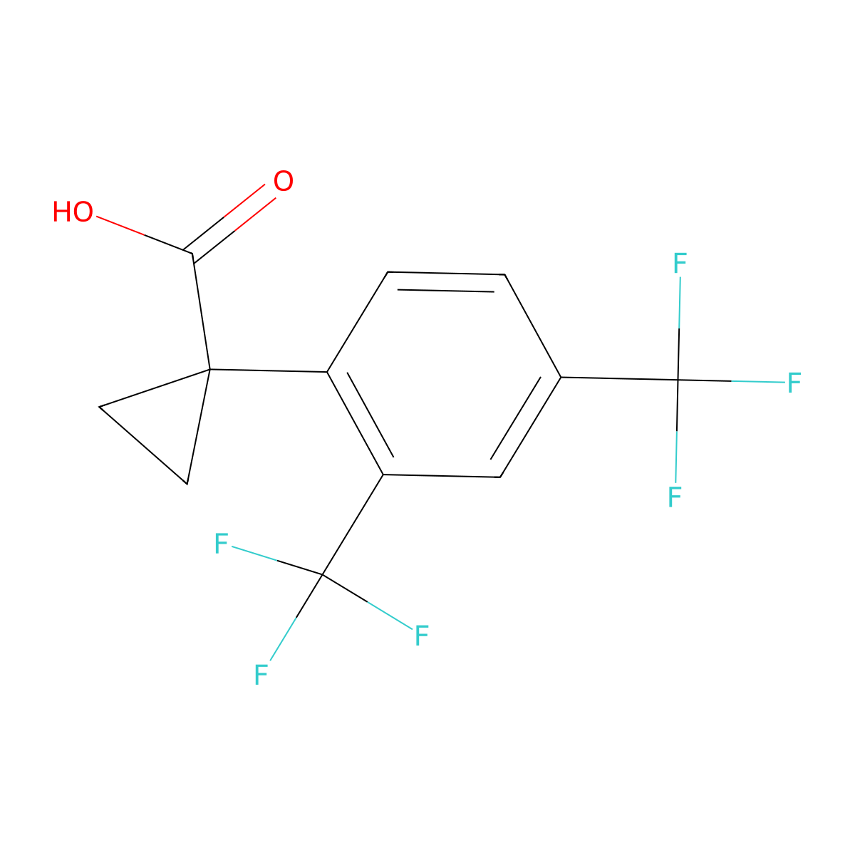 1-[2,4-Bis(trifluoromethyl)phenyl]cyclopropanecarboxylic Acid molecular structure, CAS 1314796-65-0