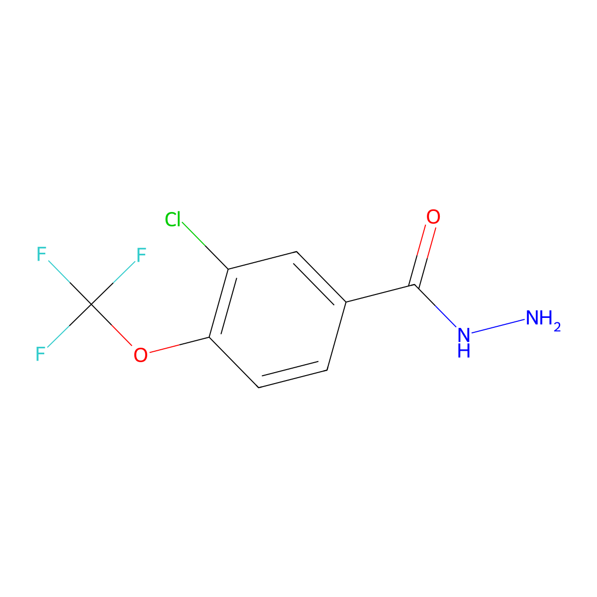 3-Chloro-4-(trifluoromethoxy)benzohydrazide molecular structure, CAS 1314796-74-1