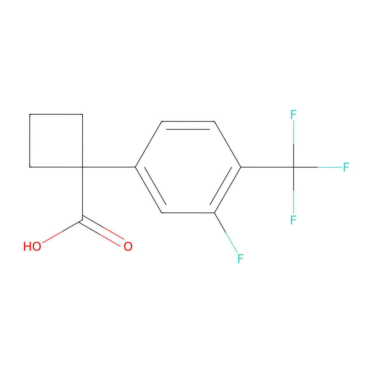 1-[3-Fluoro-4-(trifluoromethyl)phenyl]cyclobutane-1-carboxylicacid molecular structure, CAS 1314796-97-8