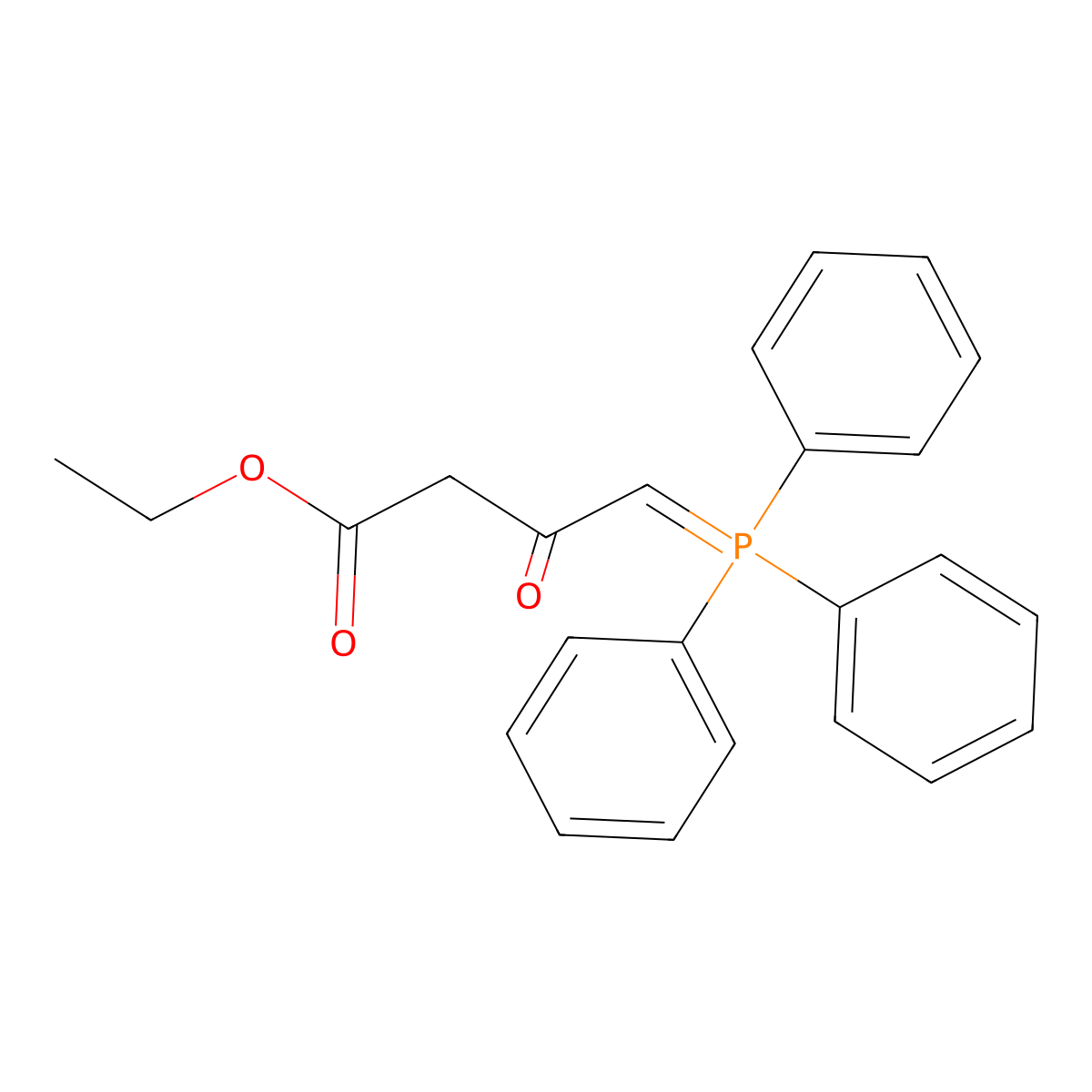 Ethyl 3-oxo-4-(triphenyl-lambda~5~-phosphanylidene)butanoate molecular structure, CAS 13148-05-5
