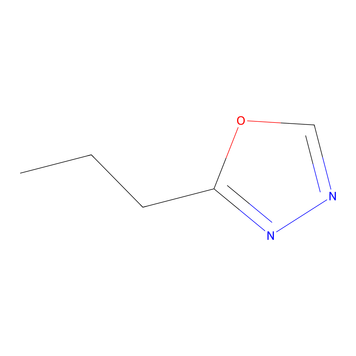2-Propyl-1,3,4-oxadiazole molecular structure, CAS 13148-62-4