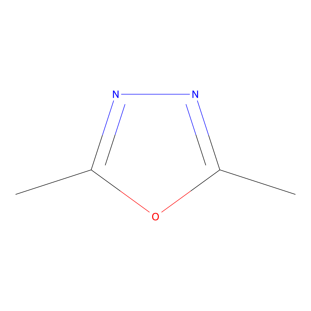 2,5-Dimethyl-1,3,4-oxadiazole molecular structure, CAS 13148-65-7