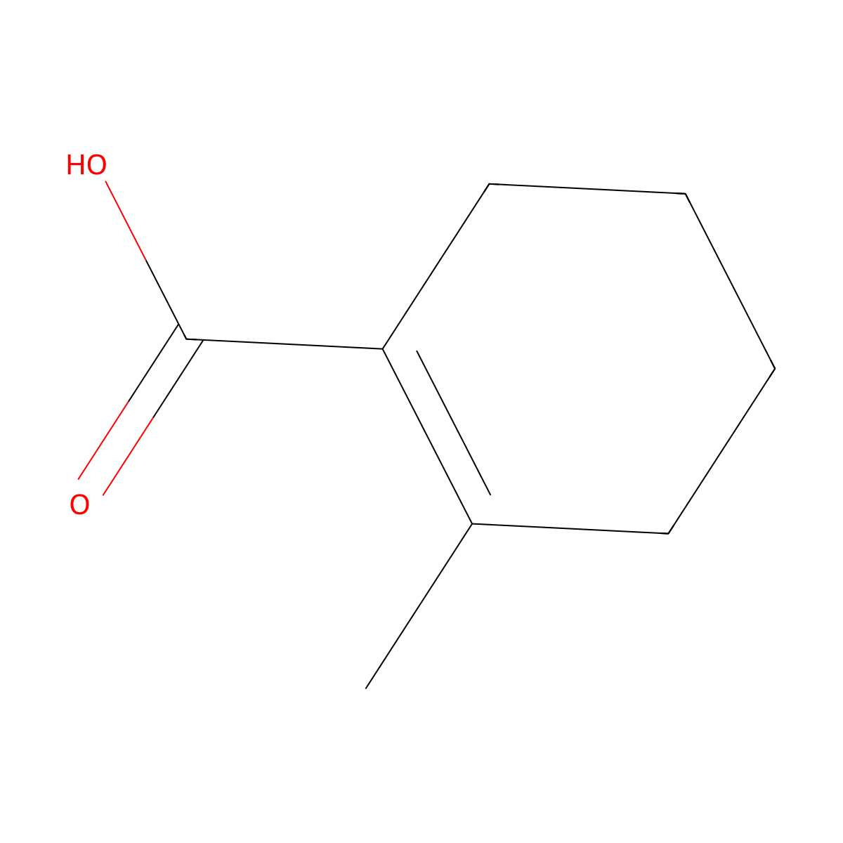 2-Methyl-1-cyclohexene-1-carboxylic acid molecular structure, CAS 13148-94-2