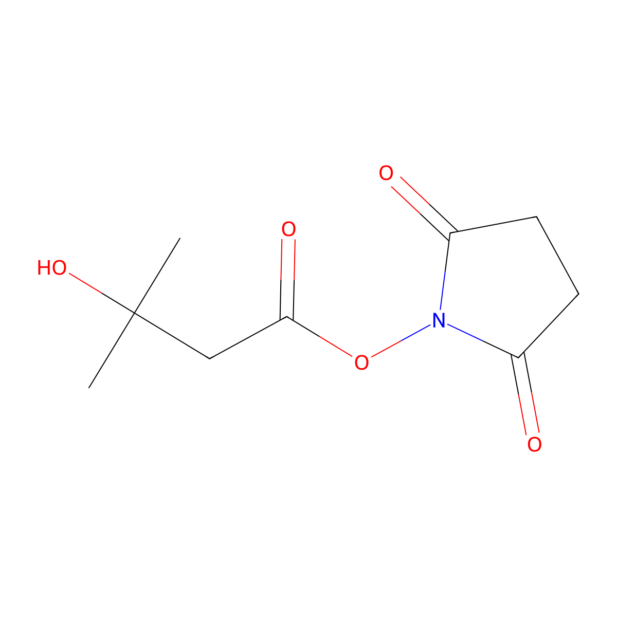 2,5-Dioxopyrrolidin-1-yl 3-hydroxy-3-methylbutanoate molecular structure, CAS 1314864-92-0