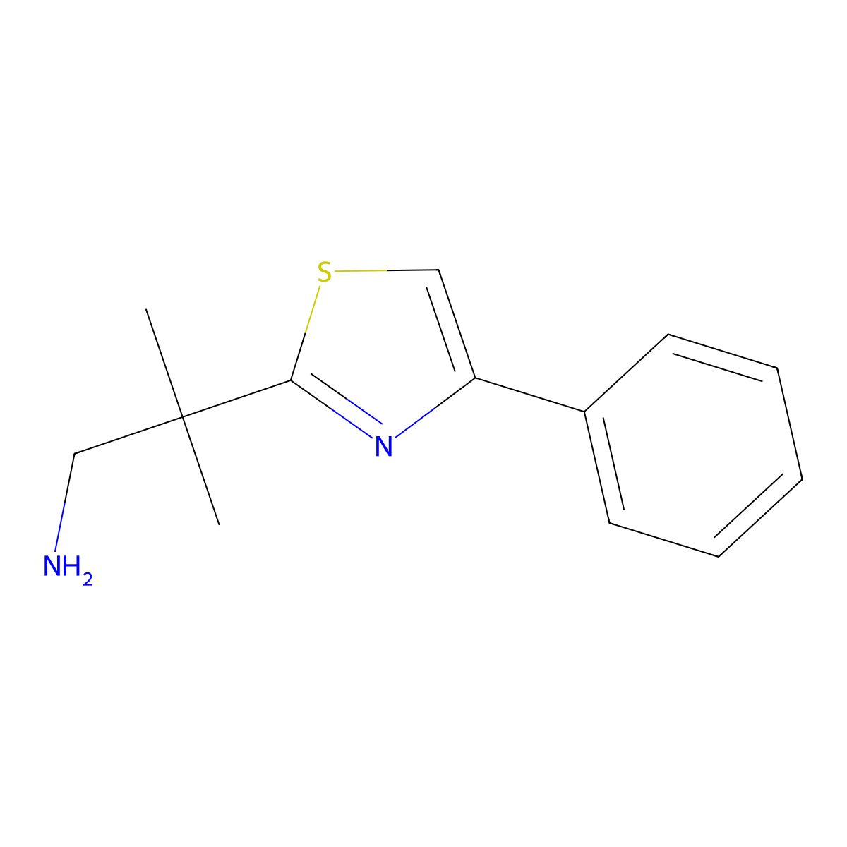 2-Methyl-2-(4-phenylthiazol-2-yl)propan-1-amine molecular structure, CAS 1314892-03-9