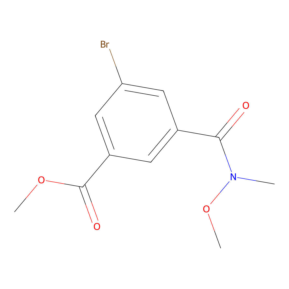 Methyl 3-bromo-5-(methoxy(methyl)carbamoyl)benzoate molecular structure, CAS 1314892-38-0