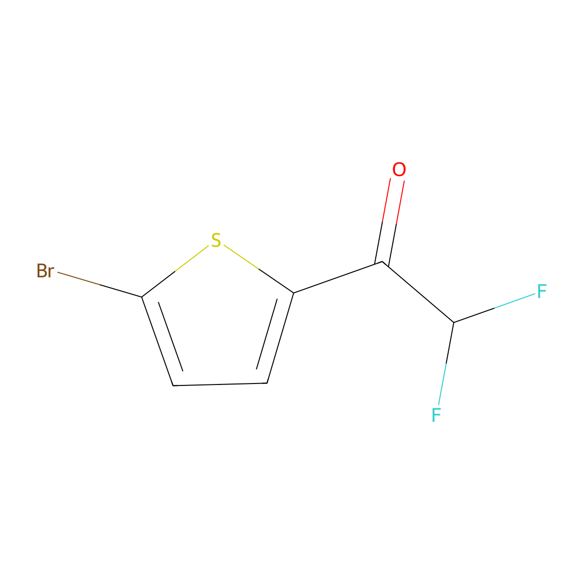 1-(5-Bromothiophen-2-yl)-2,2-difluoroethanone molecular structure, CAS 1314893-78-1