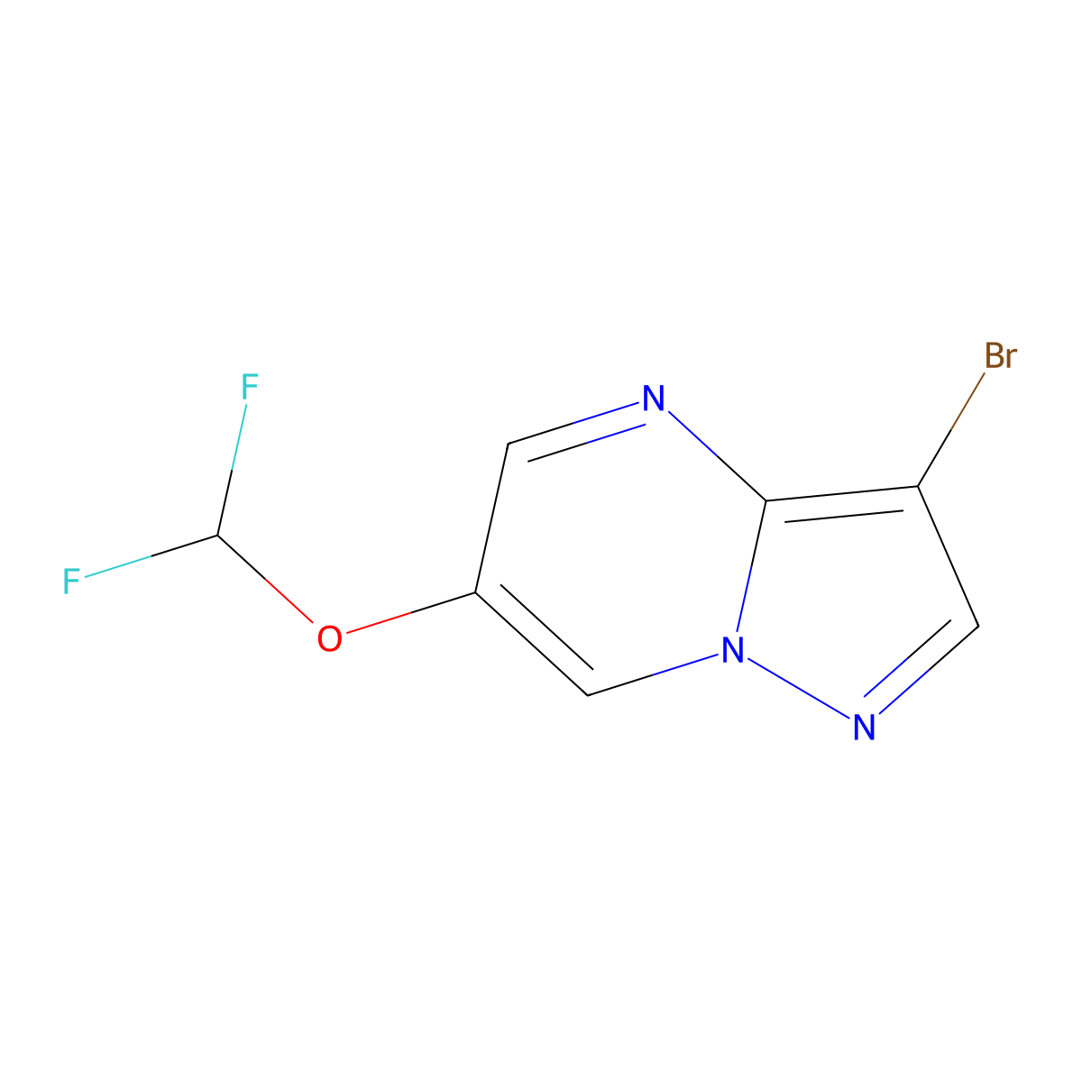 3-Bromo-6-(difluoromethoxy)pyrazolo[1,5-a]pyrimidine molecular structure, CAS 1314893-98-5
