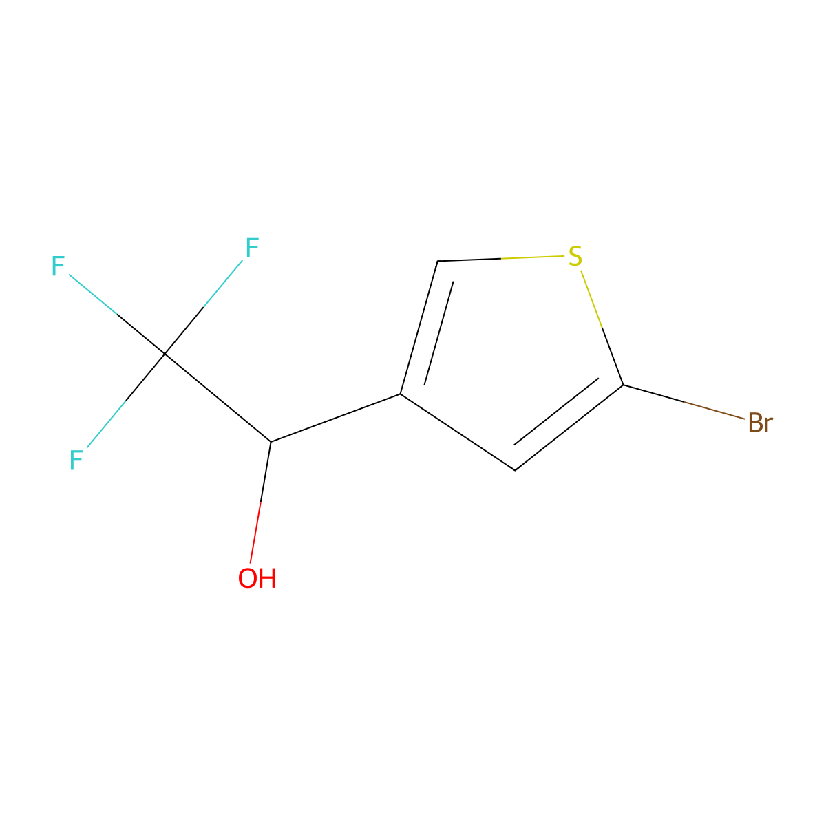 1-(5-Bromothiophen-3-yl)-2,2,2-trifluoroethanol molecular structure, CAS 1314894-44-4