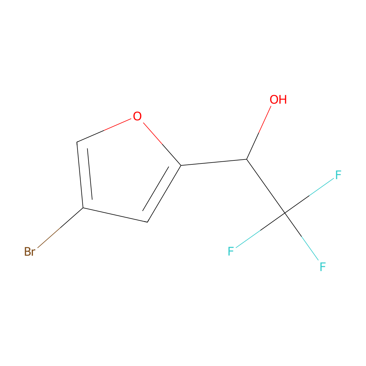 1-(4-Bromofuran-2-yl)-2,2,2-trifluoroethan-1-ol molecular structure, CAS 1314894-52-4