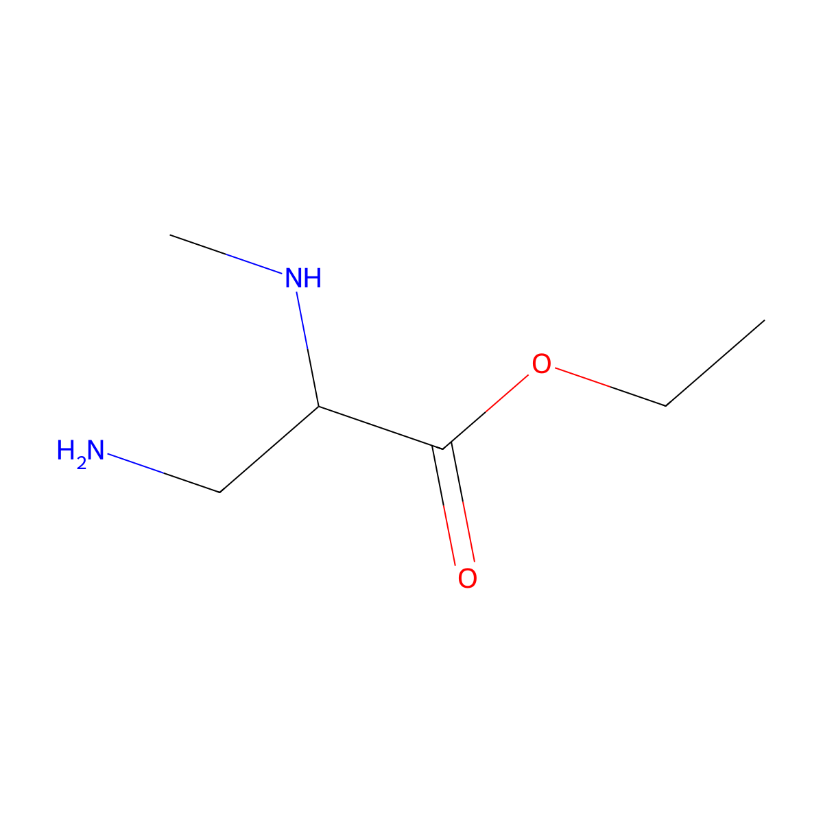 Ethyl 3-amino-2-(methylamino)propanoate molecular structure, CAS 1314896-12-2