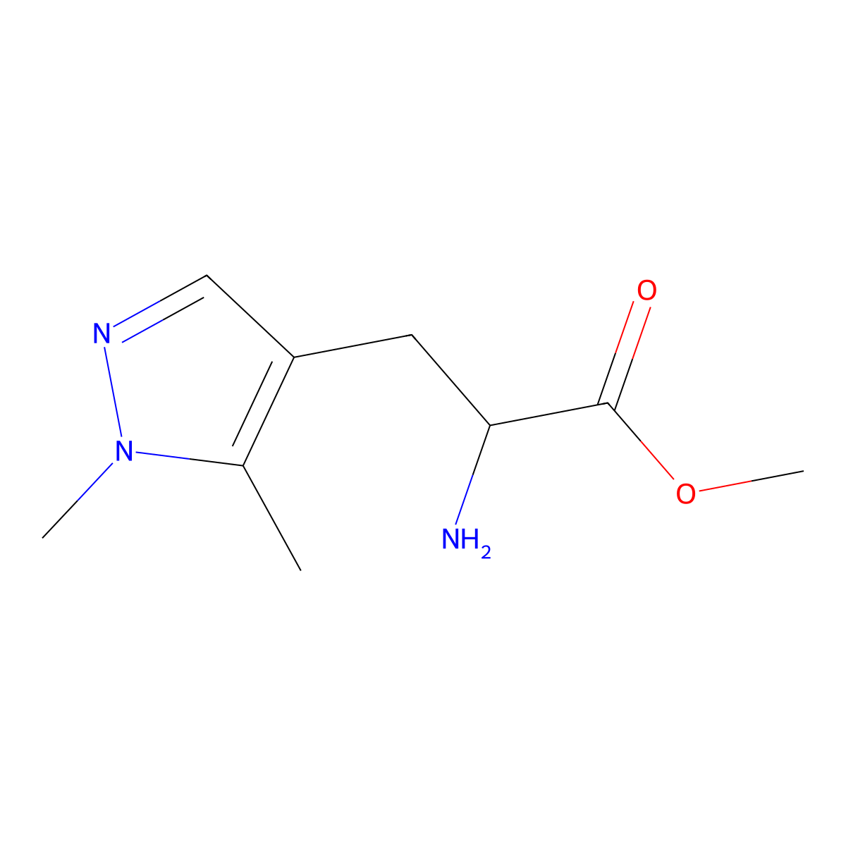Methyl 2-amino-3-(1,5-dimethyl-1h-pyrazol-4-yl)propanoate molecular structure, CAS 1314896-40-6