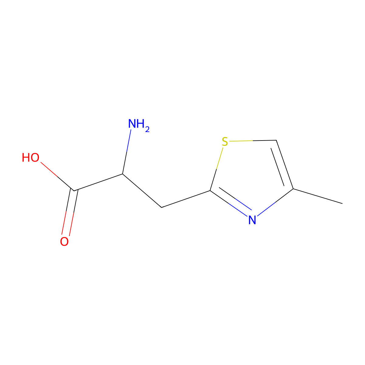 2-Amino-3-(4-methyl-1,3-thiazol-2-yl)propanoic acid molecular structure, CAS 1314897-08-9