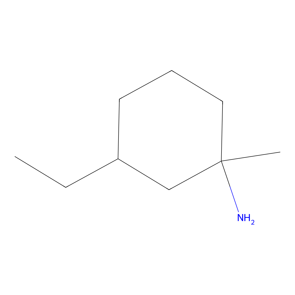 3-Ethyl-1-methylcyclohexan-1-amine molecular structure, CAS 1314898-56-0
