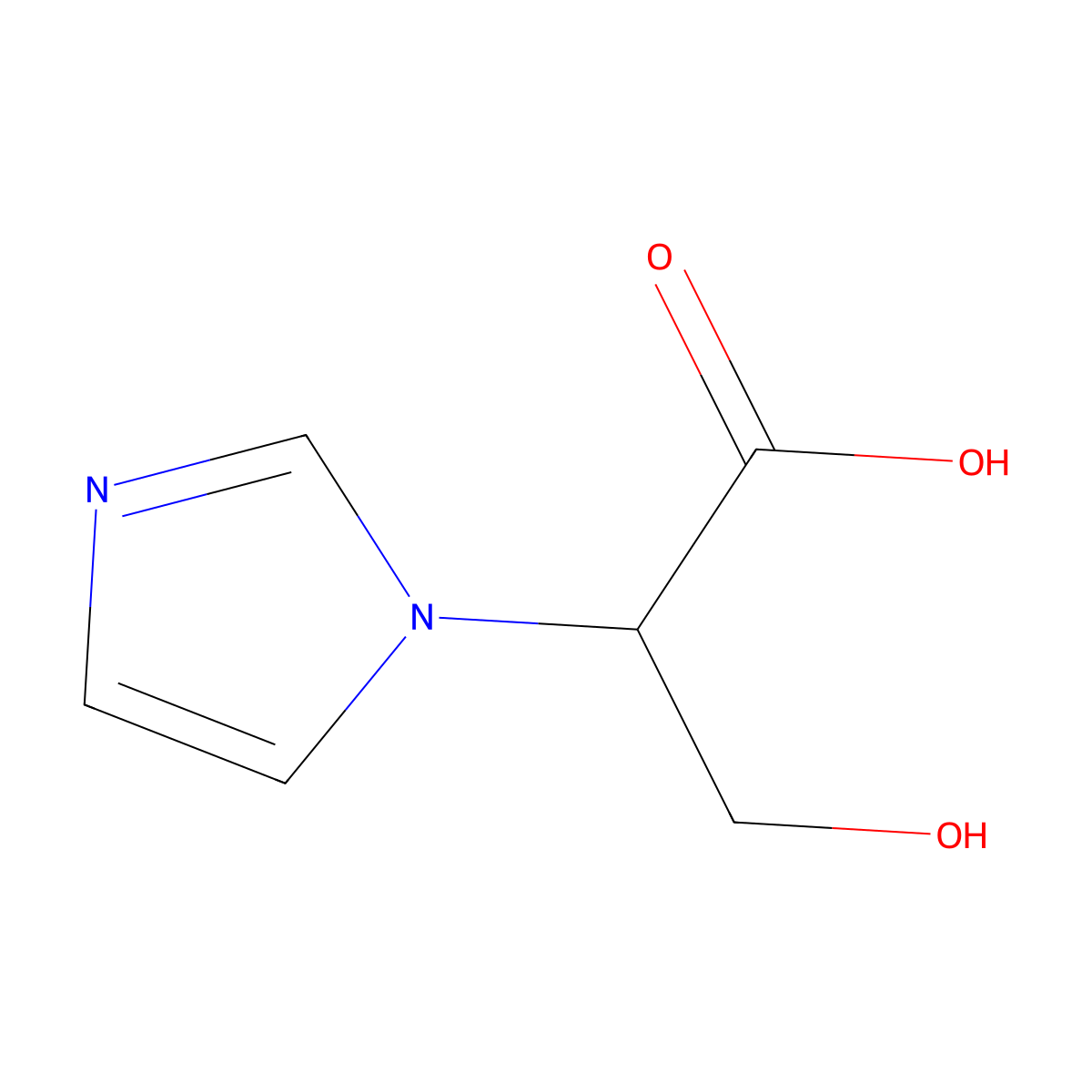 3-Hydroxy-2-(1-imidazolyl)propanoic Acid molecular structure, CAS 1314899-50-7