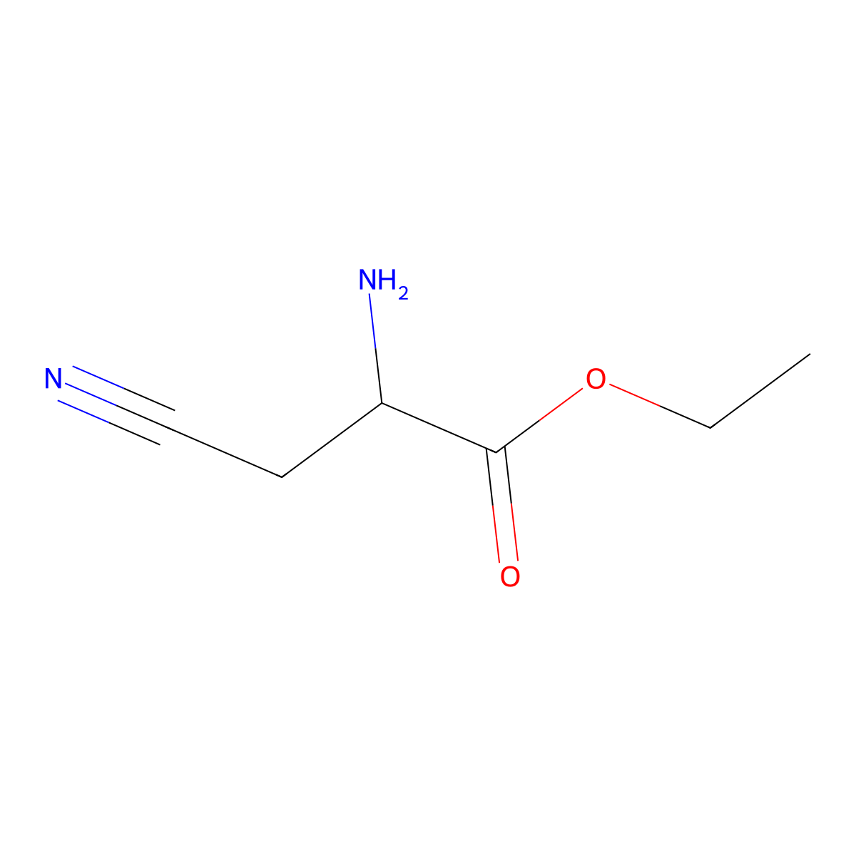 Ethyl 2-amino-3-cyanopropanoate molecular structure, CAS 1314899-89-2