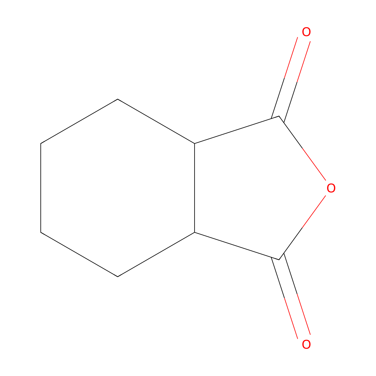 Hexahydrophthalic anhydride, cis- molecular structure, CAS 13149-00-3