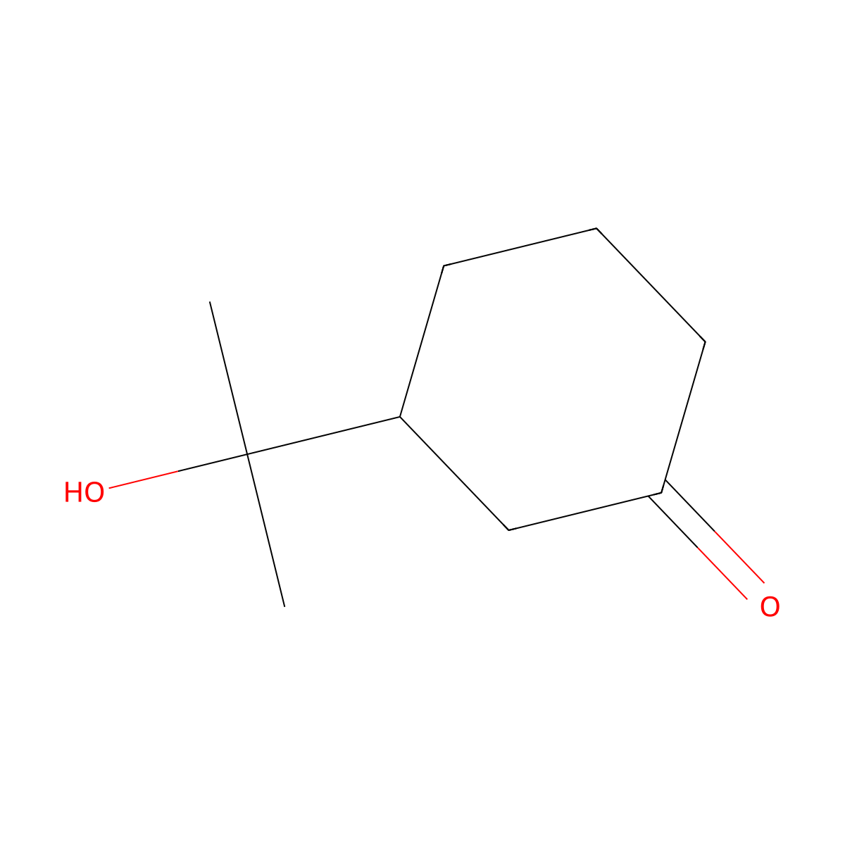 3-(2-Hydroxypropan-2-yl)cyclohexan-1-one molecular structure, CAS 13149-18-3