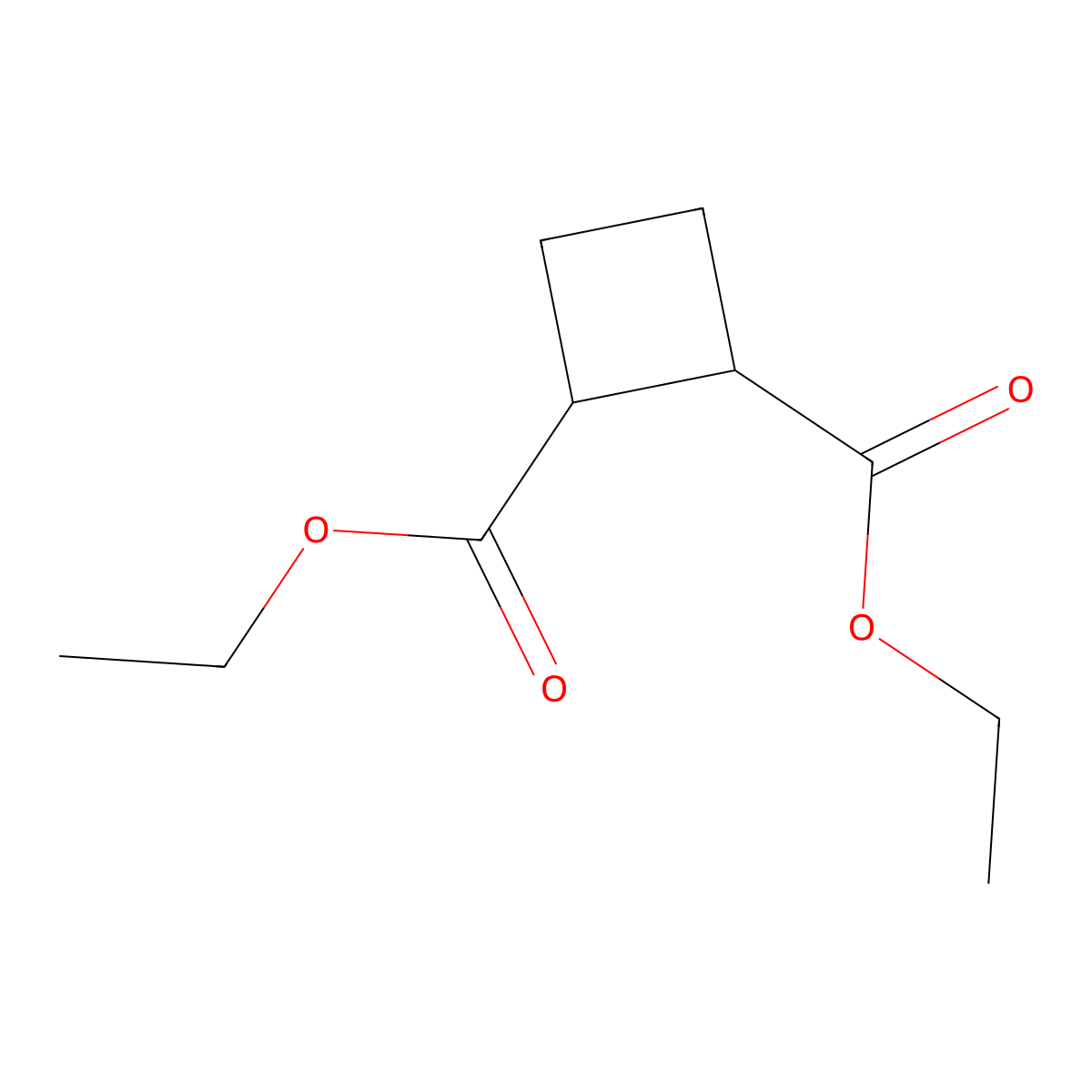 Diethyl cyclobutane-1,2-dicarboxylate molecular structure, CAS 13149-70-7
