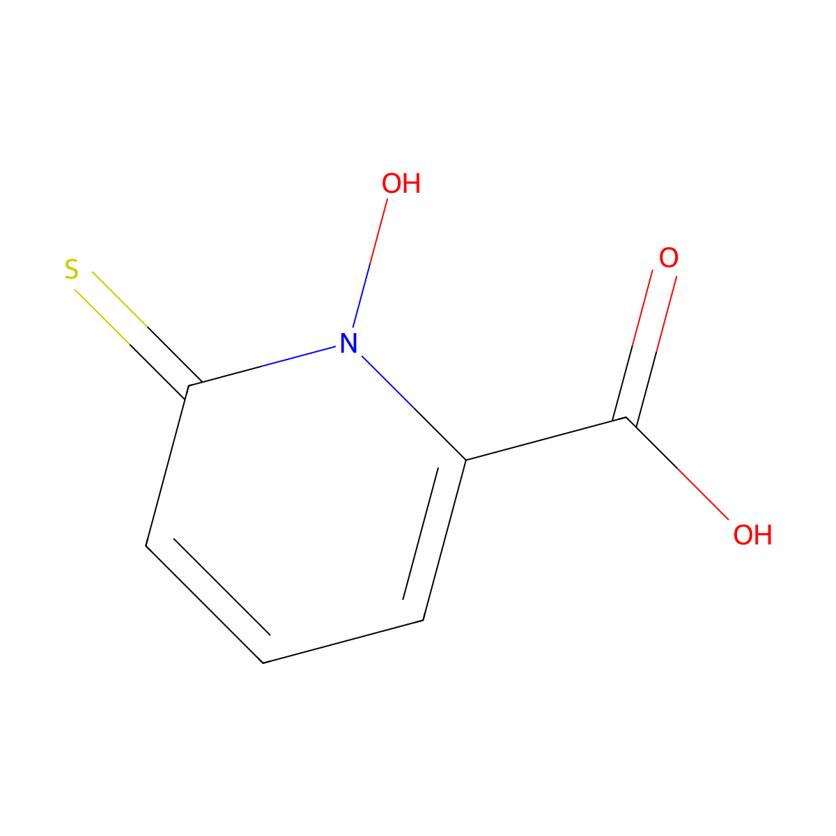 1-Hydroxy-6-sulfanylidene-1,6-dihydropyridine-2-carboxylic acid molecular structure, CAS 131490-25-0