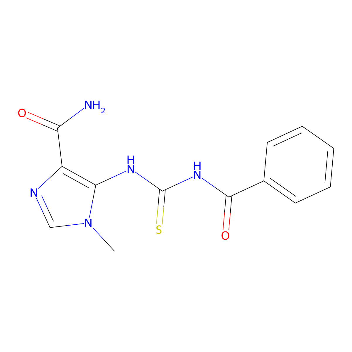 5-(3-Benzoyl-thioureido)-1-methyl-1H-imidazole-4-carboxylic acid amide molecular structure, CAS 131490-63-6