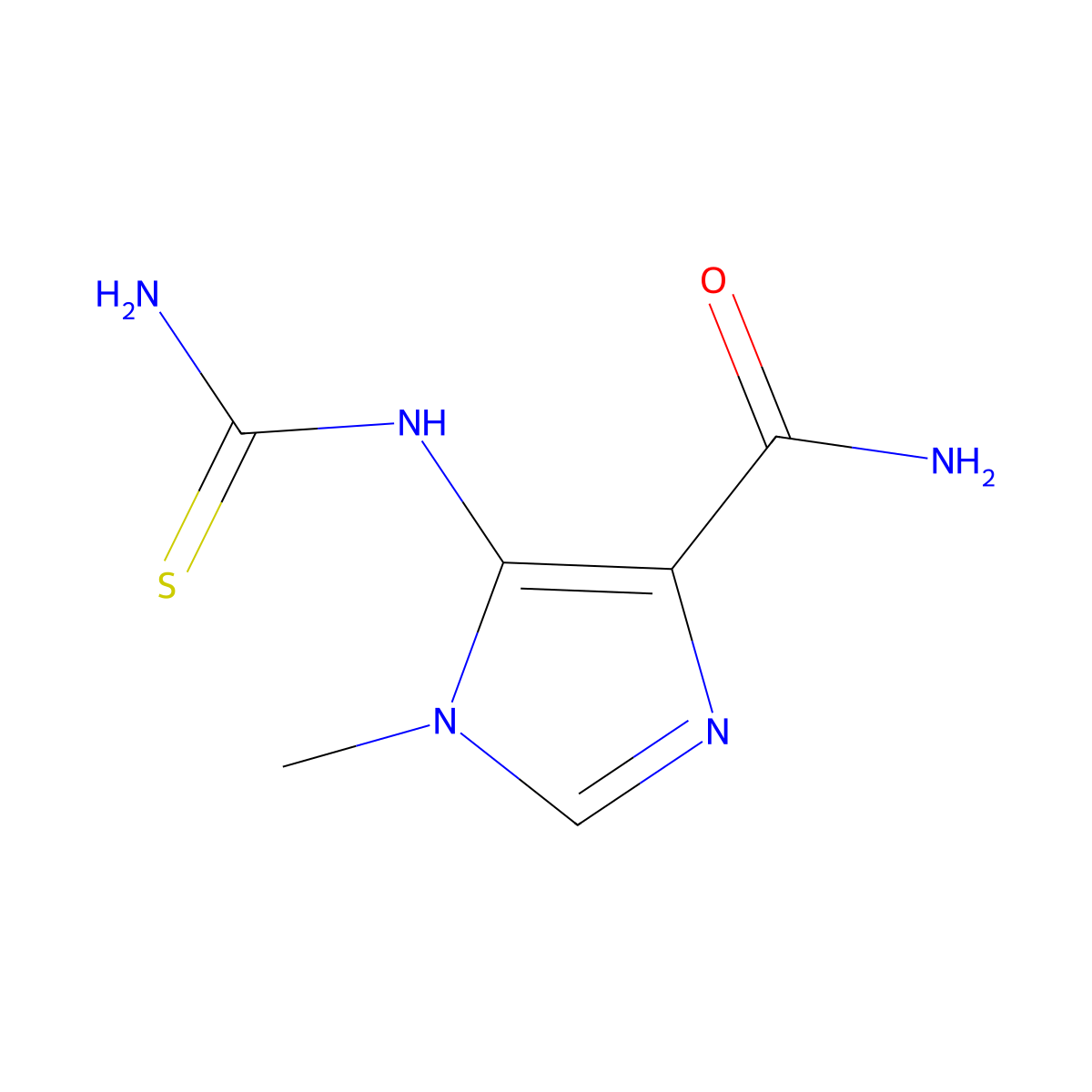 1-Methyl-5-thioureido-1H-imidazole-4-carboxamide molecular structure, CAS 131490-67-0