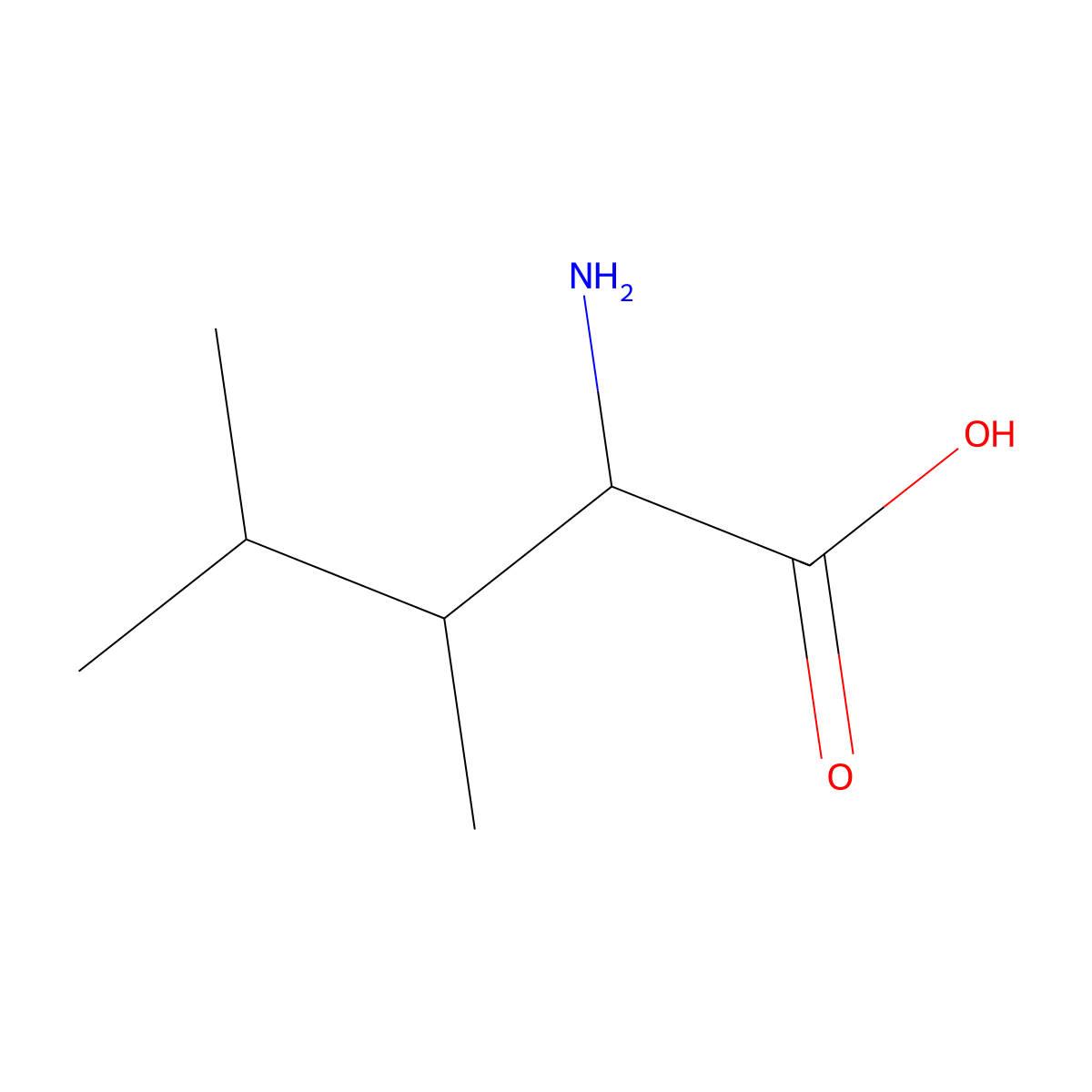 2-Amino-3,4-dimethylpentanoic acid molecular structure, CAS 1314900-53-2