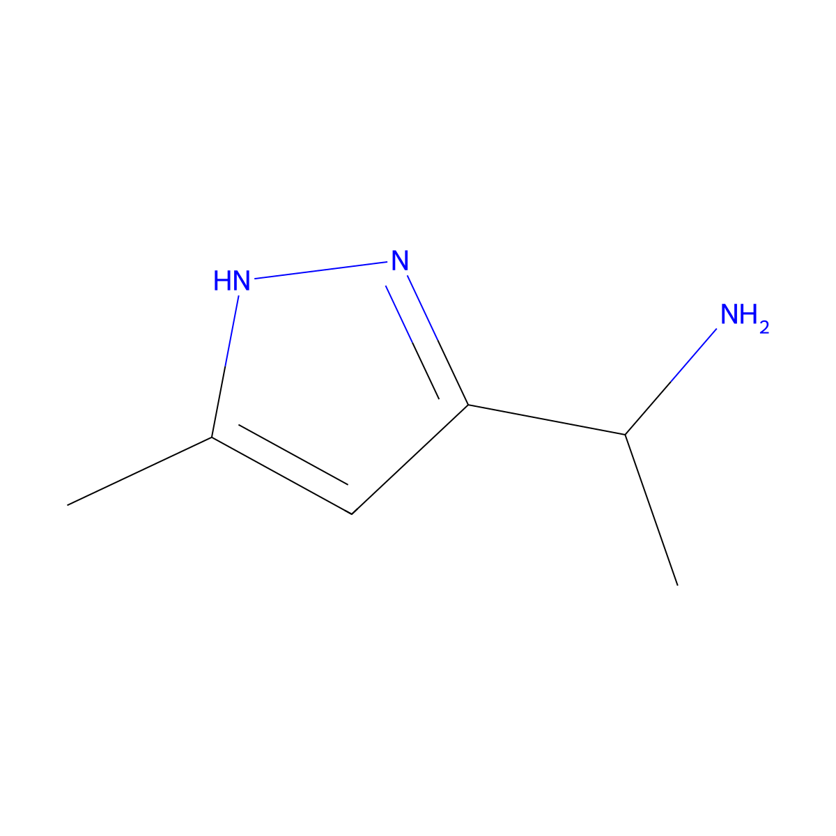 1-(5-methyl-1H-pyrazol-3-yl)ethan-1-amine molecular structure, CAS 1314901-23-9