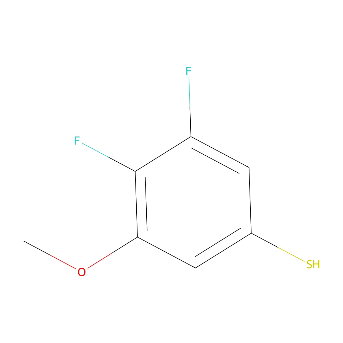 3,4-Difluoro-5-methoxybenzenethiol molecular structure, CAS 1314901-59-1
