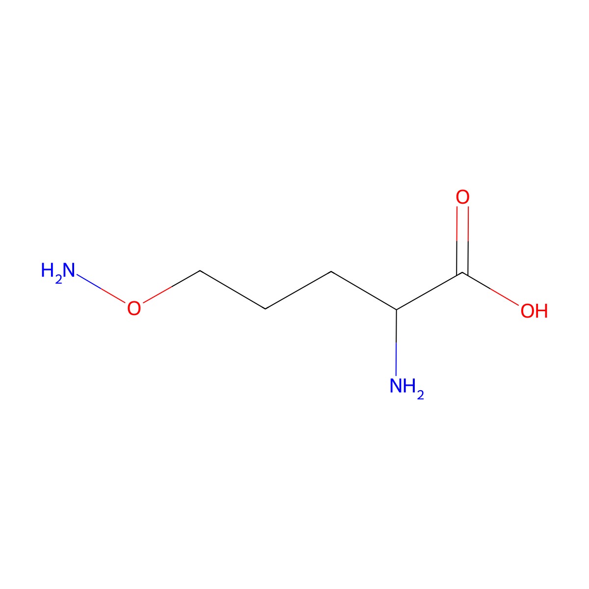 2-Amino-5-(aminooxy)pentanoic acid molecular structure, CAS 1314901-67-1