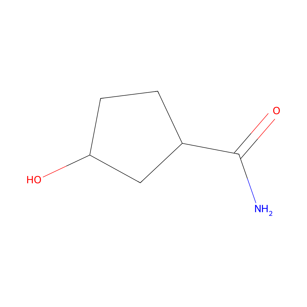 Cyclopentanecarboxamide, 3-hydroxy-, cis- molecular structure, CAS 1314902-60-7