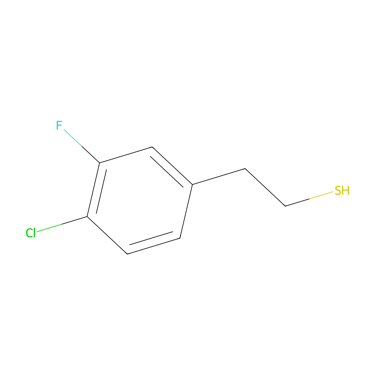 2-(4-Chloro-3-fluorophenyl)ethanethiol molecular structure, CAS 1314902-62-9