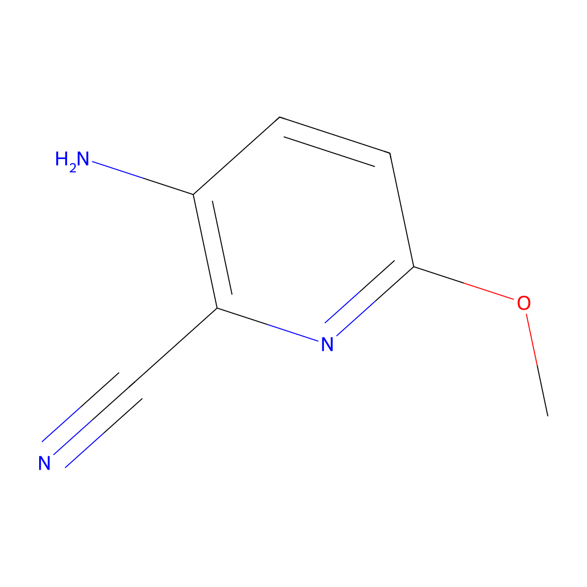 3-Amino-6-methoxypicolinonitrile molecular structure, CAS 1314902-70-9