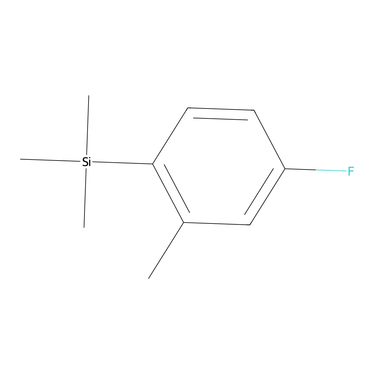 (4-Fluoro-2-methylphenyl)trimethylsilane molecular structure, CAS 1314902-93-6