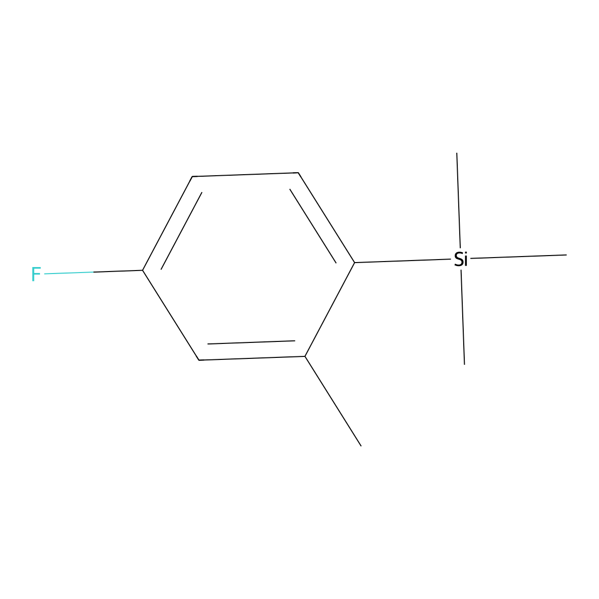 (4-Fluoro-2-methylphenyl)trimethylsilane molecular structure, CAS 1314902-93-6