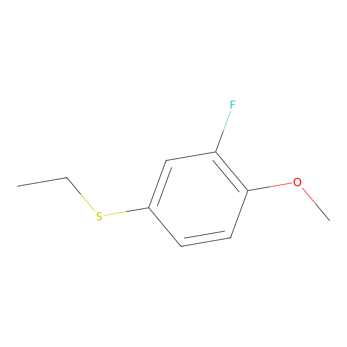 Ethyl 3-fluoro-4-methoxyphenyl sulfide molecular structure, CAS 1314903-63-3