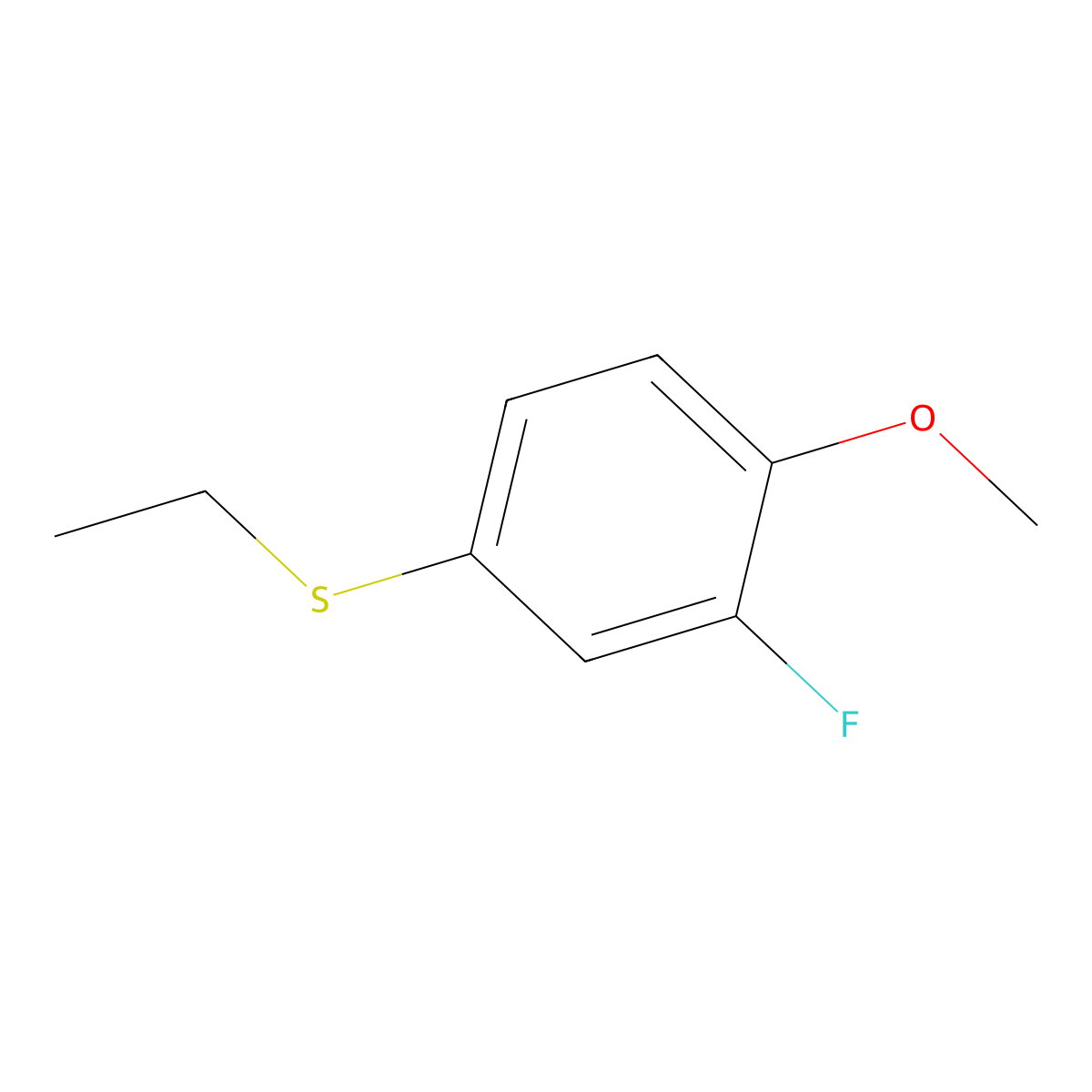 Ethyl 3-fluoro-4-methoxyphenyl sulfide molecular structure, CAS 1314903-63-3