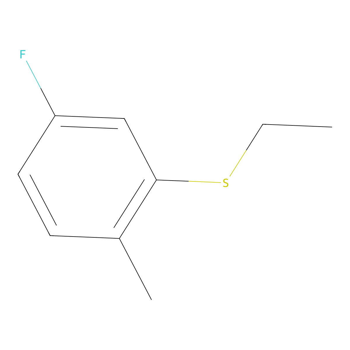 Ethyl 3-fluoro-6-methylphenyl sulfide molecular structure, CAS 1314903-68-8