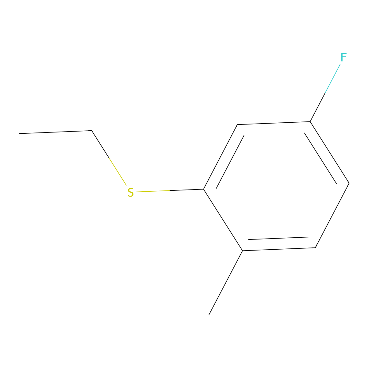 Ethyl 3-fluoro-6-methylphenyl sulfide molecular structure, CAS 1314903-68-8