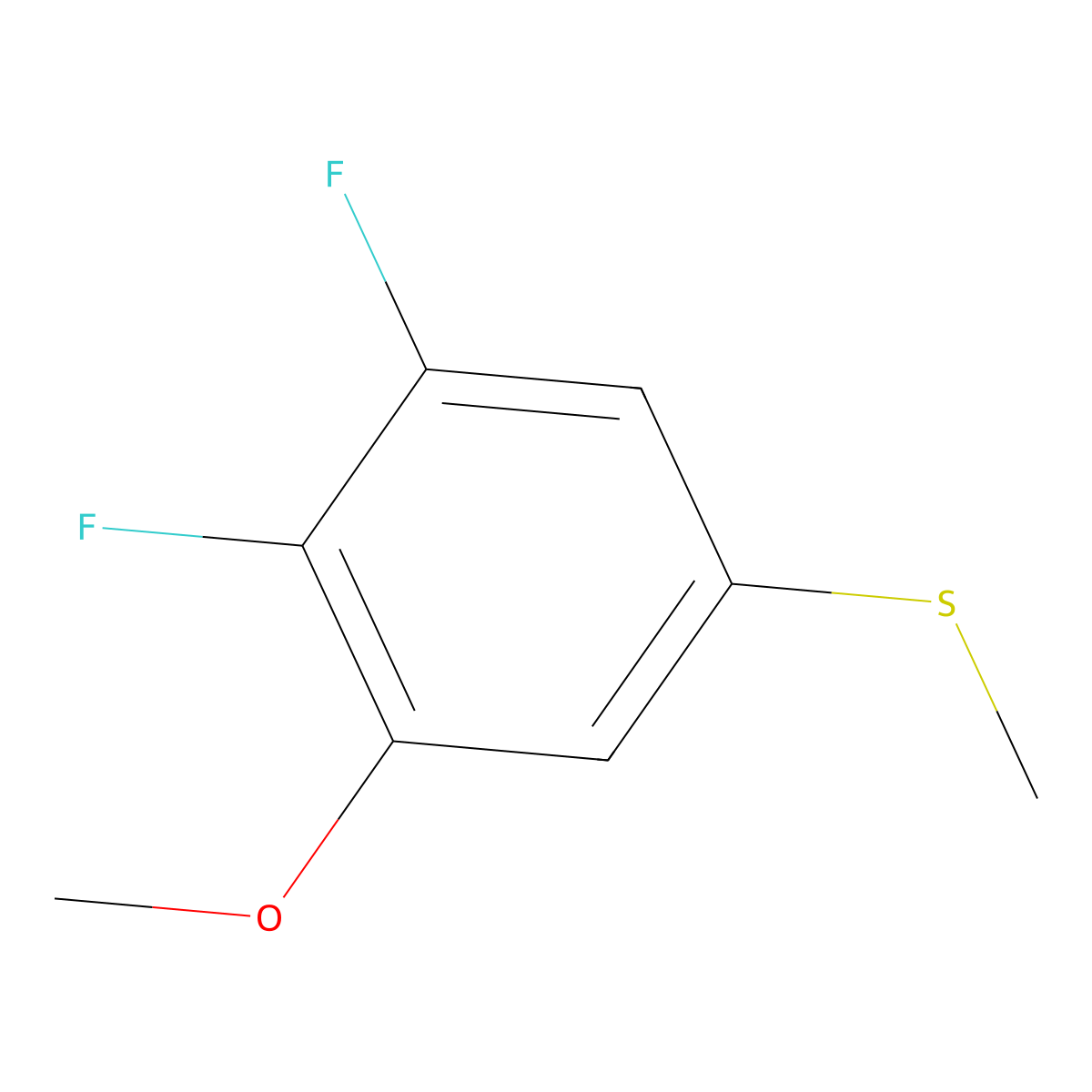 3,4-Difluoro-5-methoxyphenyl methyl sulfide molecular structure, CAS 1314903-77-9